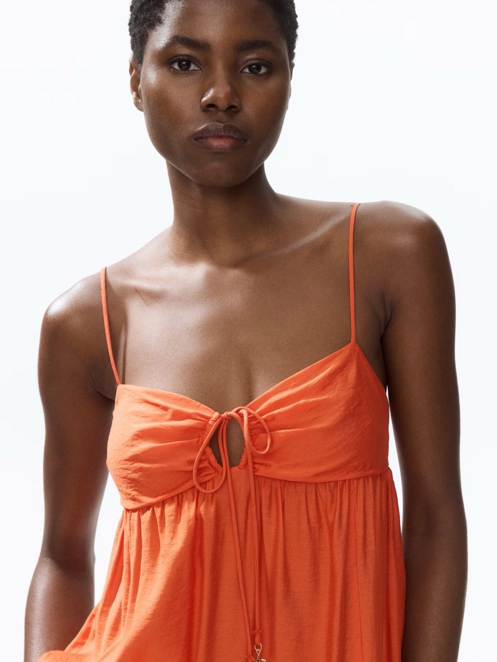 H&M Orange Tiered Maxi Dress - Picture 2 of 5